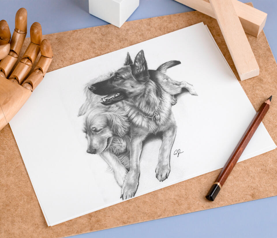 The Girls (Dog Drawing)